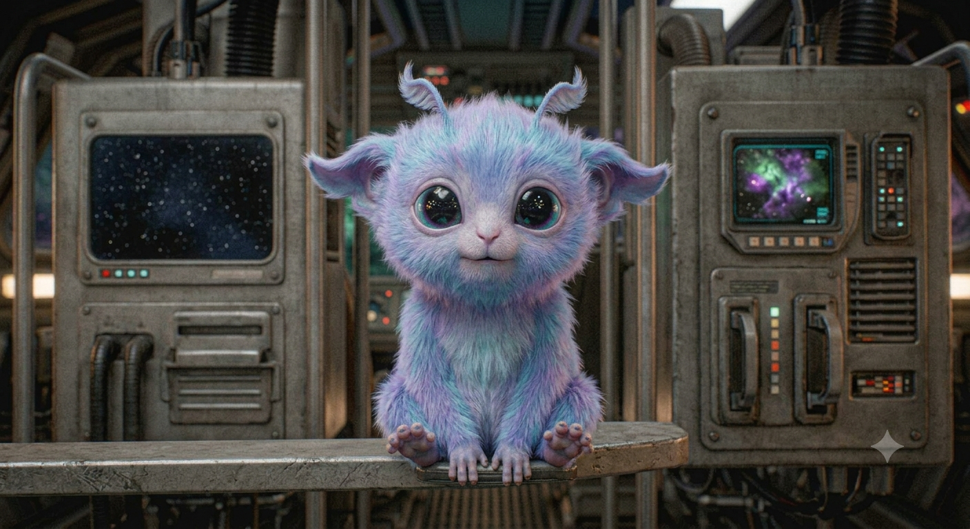 Funny fluffy round character