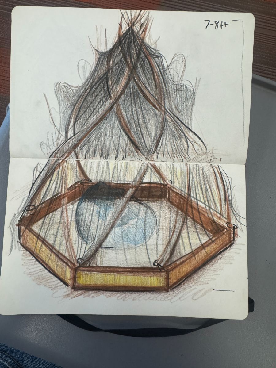 Initial concept sketch of the tent structure.